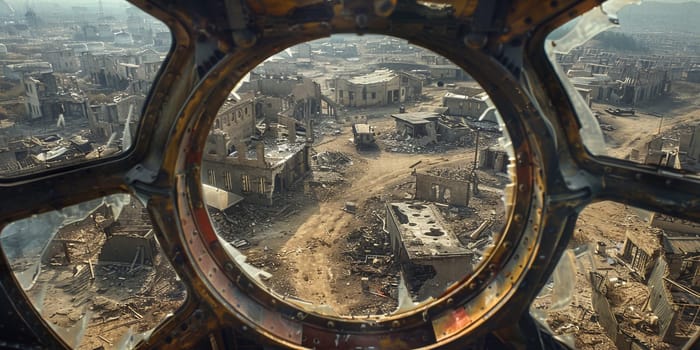 ruins of a city . 3d illustration concept.