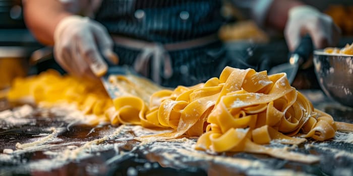 Classic Pasta on kitchen background. Diet and food concept