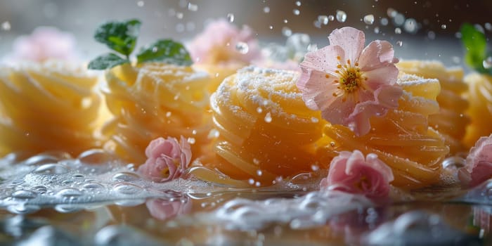 Classic Pasta on kitchen background. Diet and food concept