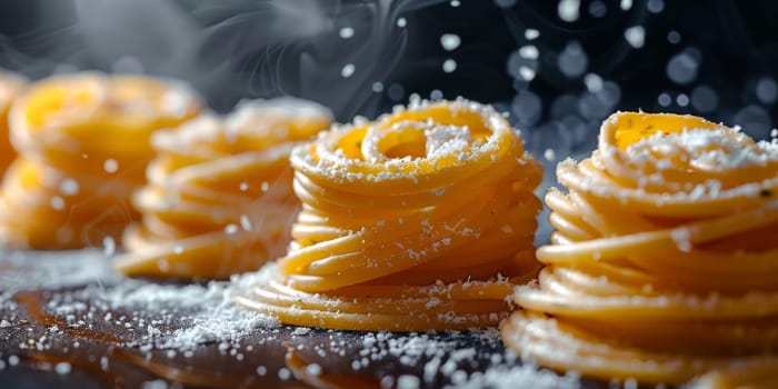 Classic Pasta on kitchen background. Diet and food concept