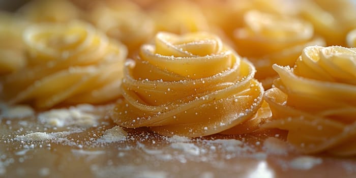 Classic Pasta on kitchen background. Diet and food concept