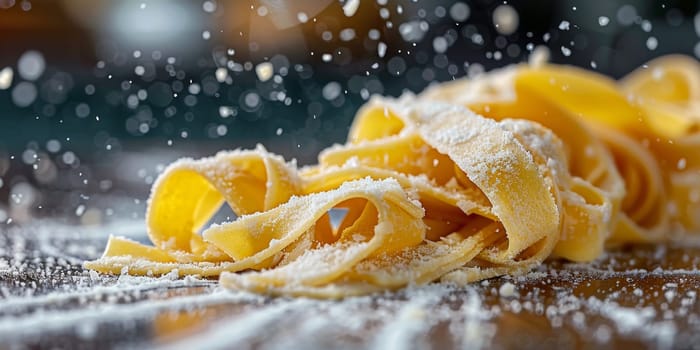 Classic Pasta on kitchen background. Diet and food concept