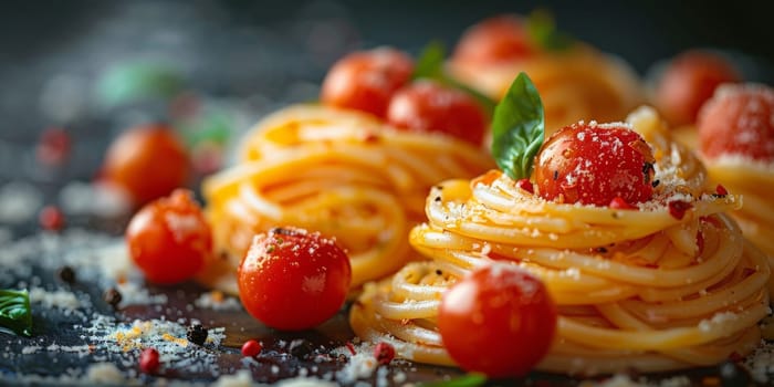 Classic Pasta on kitchen background. Diet and food concept