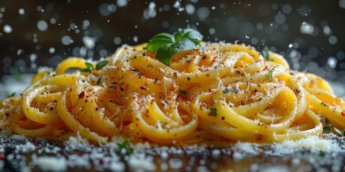 Classic Pasta on kitchen background. Diet and food concept