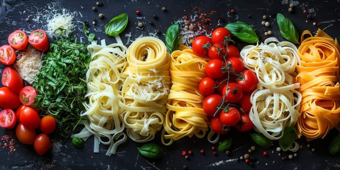 Classic Pasta on kitchen background. Diet and food concept