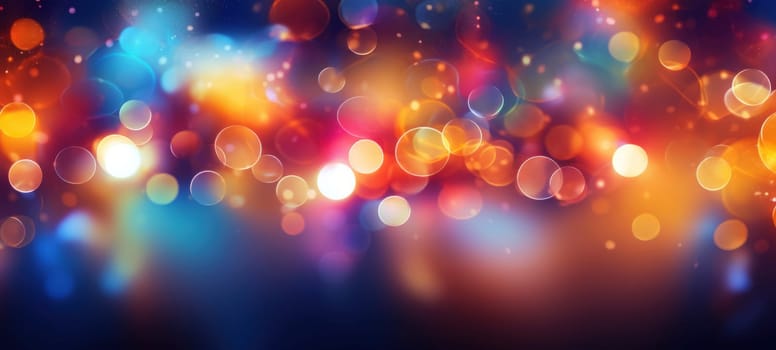 Vibrant abstract background featuring a dynamic cluster of bokeh lights in a myriad of colors.