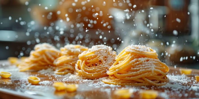 Classic Pasta on kitchen background. Diet and food concept