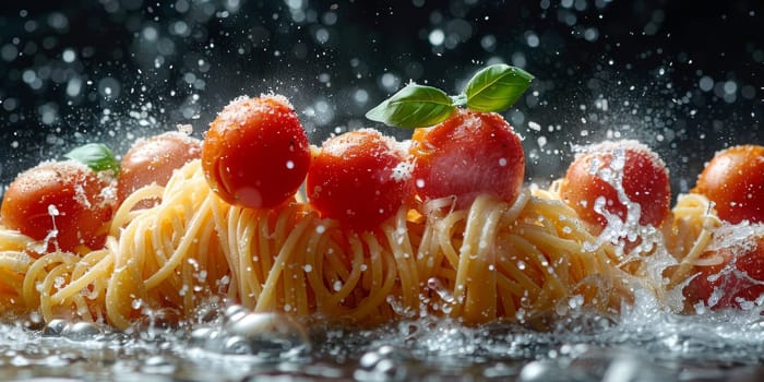 Classic Pasta on kitchen background. Diet and food concept