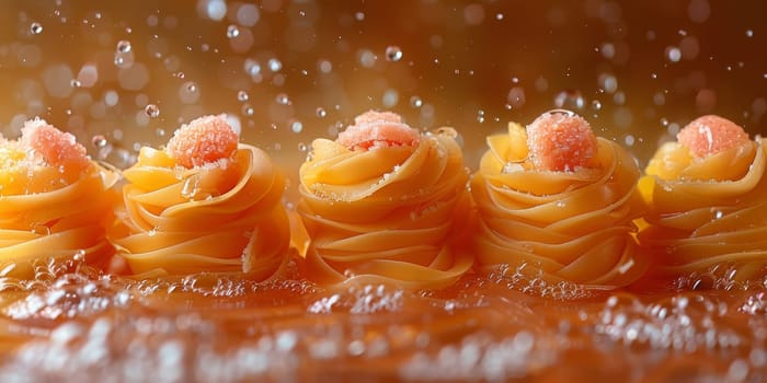 Classic Pasta on kitchen background. Diet and food concept