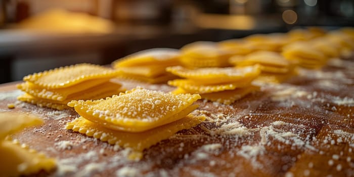 Classic Pasta on kitchen background. Diet and food concept