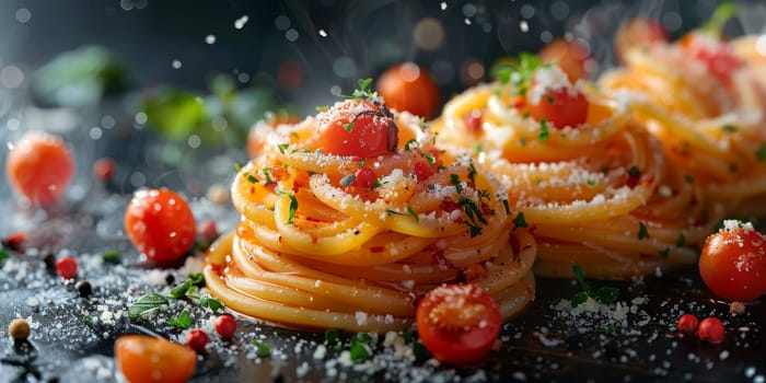 Classic Pasta on kitchen background. Diet and food concept