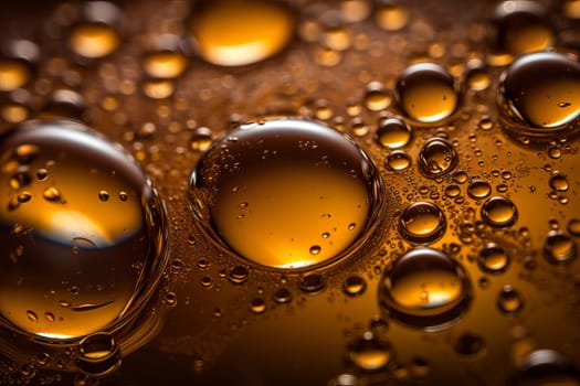 Oil bubbles yellow. Circle orange olive. Generate Ai