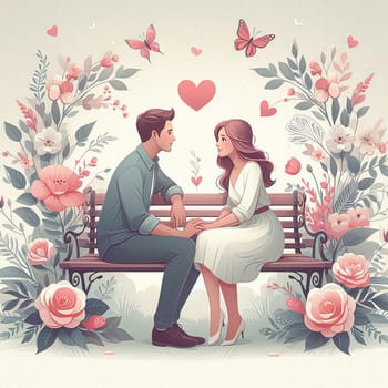 Vintage love card. Valentine's card. High quality illustration