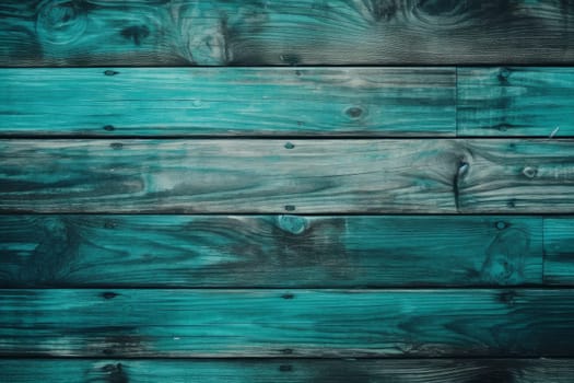 Turquoise planks. Wooden board timber. Generate Ai