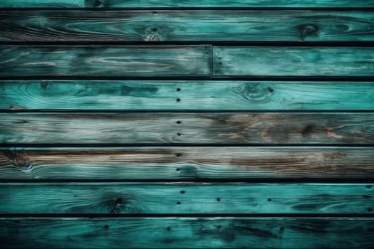 Turquoise planks surface. Desk material. Generate Ai