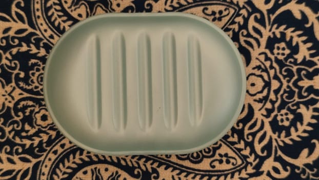 blue plastic soap dish for soap, hygiene object. High quality photo