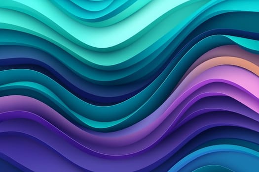 Colorful purple turquoise wave. Marble oil. Generate Ai