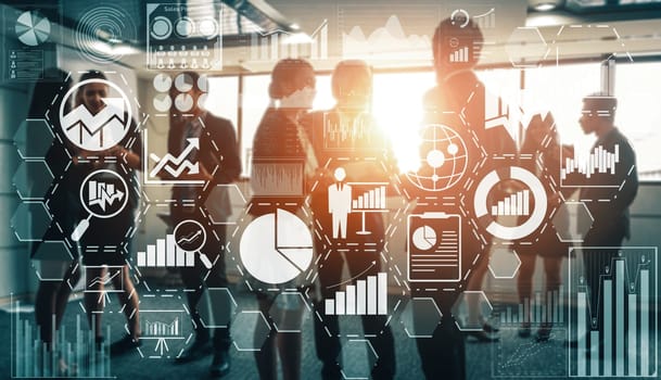 Data Analysis for Business and Finance Concept. interface showing future computer technology of profit analytic, online marketing research and information report for digital business strategy. uds