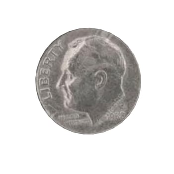 A silver coin with the word Liberty on it. High quality 3d illustration