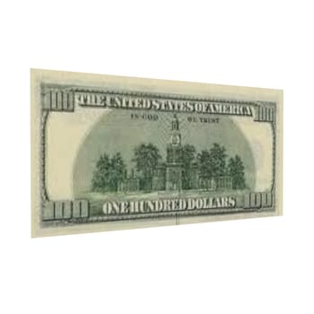 A United States of America one hundred dollar bill. High quality 3d illustration