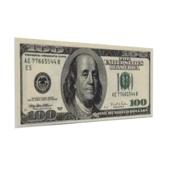 A close up of a US one hundred dollar bill. High quality 3d illustration