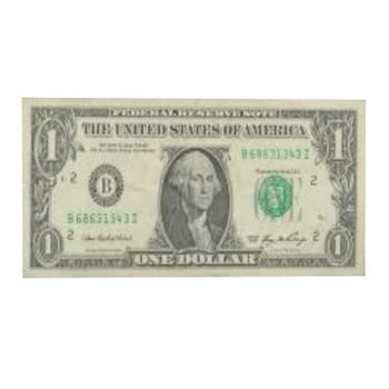 A one dollar bill from the United States of America. High quality 3d illustration