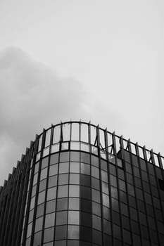 Black and white architecture of modern building. Facade detail