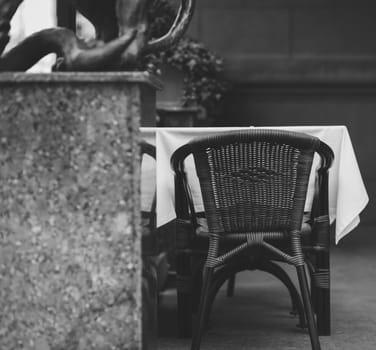 Old cozy fashioned cafe terrace in europe