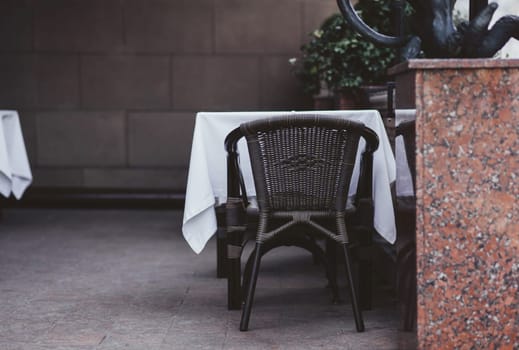 classic european cafe on the street. terrace in france
