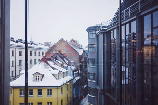 winter cityscape of Riga, Latvia