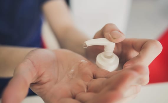 Hand alcohol sanitizer gel against Coronavirus