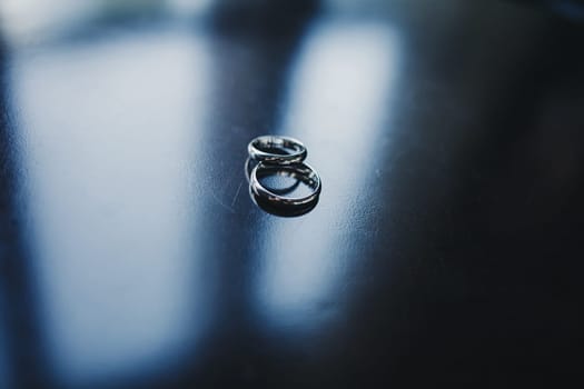 wedding symbols. two wedding rings for the bride and groom