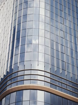 modern glass and steel office buildings in Europe city