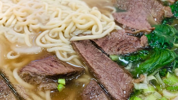 super delicious japanese and korean fusion beef ramen, Bowl of mouth watering Japanese ramen for single serving in a restaurant
