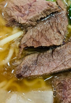 super delicious japanese and korean fusion beef ramen, Bowl of mouth watering Japanese ramen for single serving in a restaurant