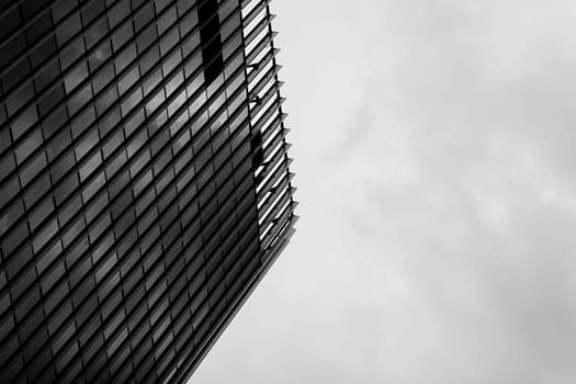 Modern architecture office building with dark sky. monochrome