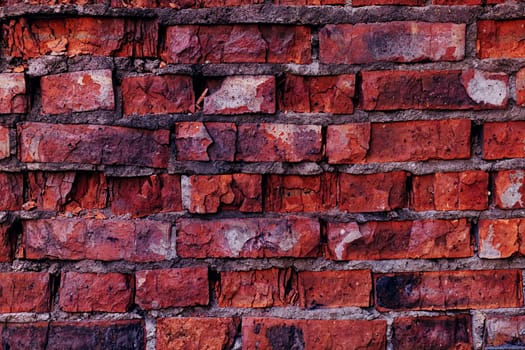 red worn brick wall. loft interior