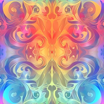 Seamless texture and background of Art Nouveau Colorful Brightness Colors Vibrant Pastel Power Gradient. Neural network generated image. Not based on any actual scene or pattern.