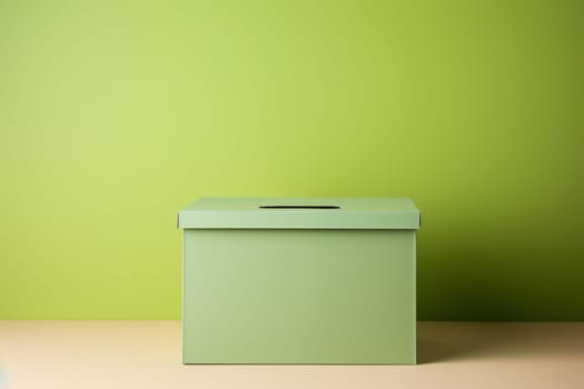 Empty green box on a green background. Fair voting concept.