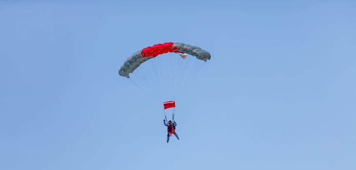 Skydiver freedom concept vintage color.