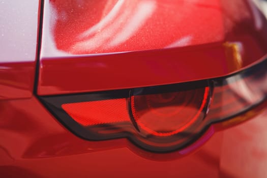 Closeup headlights of car. element design of auto