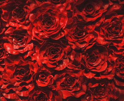 Red roses background. Romance love valentine day decoration 