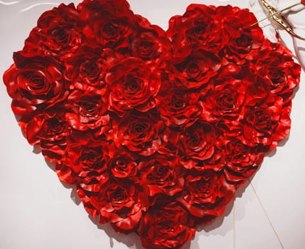 Valentine's day heart made of red roses