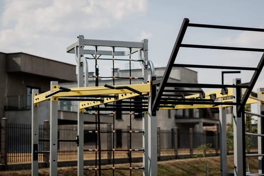 Outdoor sports ground with a variety of horizontal bars