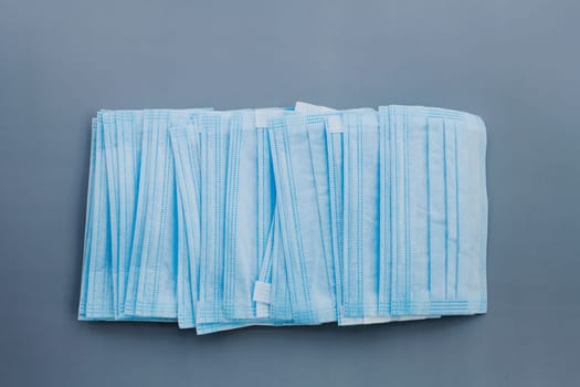 a set of medical masks on the background. protection against coronavirus