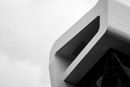 Modern office building, image on black and white