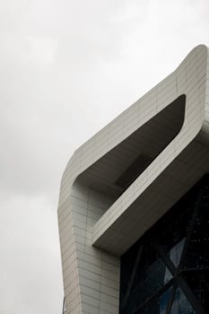 Architectural details modern facade building. futuristic design
