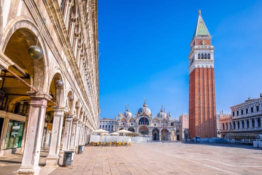Piazza San Marco square in Venice scenic architecture view, tourist destination of Italy
