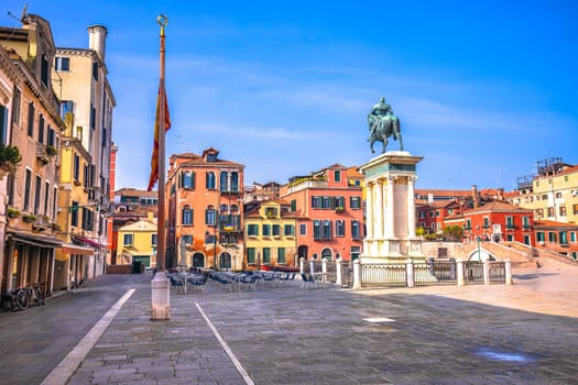 Campo Santi Giovanni e Paolo square in Venice colorful architecture view, northern Italy