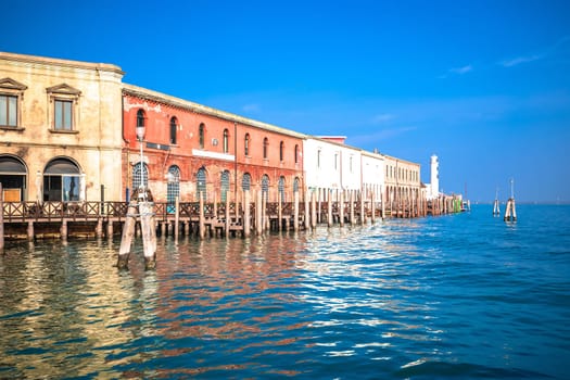Murano waterfront and lighthouse view, Island in Venice archipelago, northern Italy
